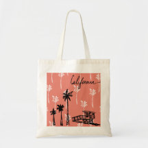 California vibes tote bag (coral) V2