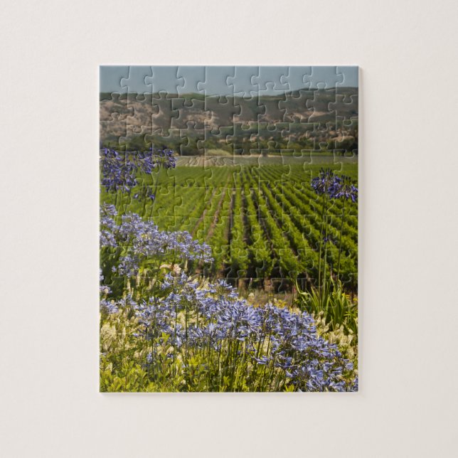 California Vineyard and Purple Flowers (Vertikal)