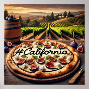 California Vineyard Fig Pizza Design Poster