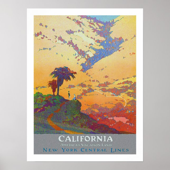 California Vintage Travel Poster (Vorne)