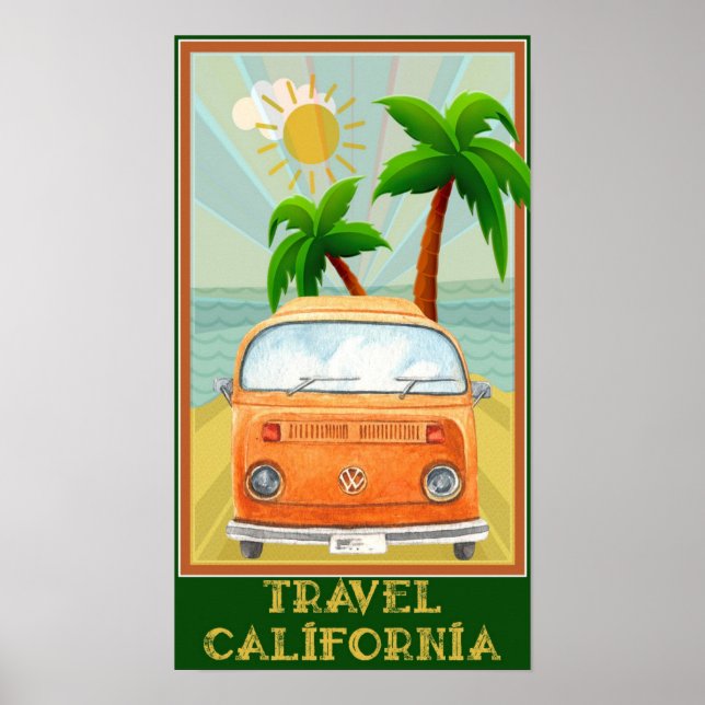California Vintage Travel Poster (Vorne)