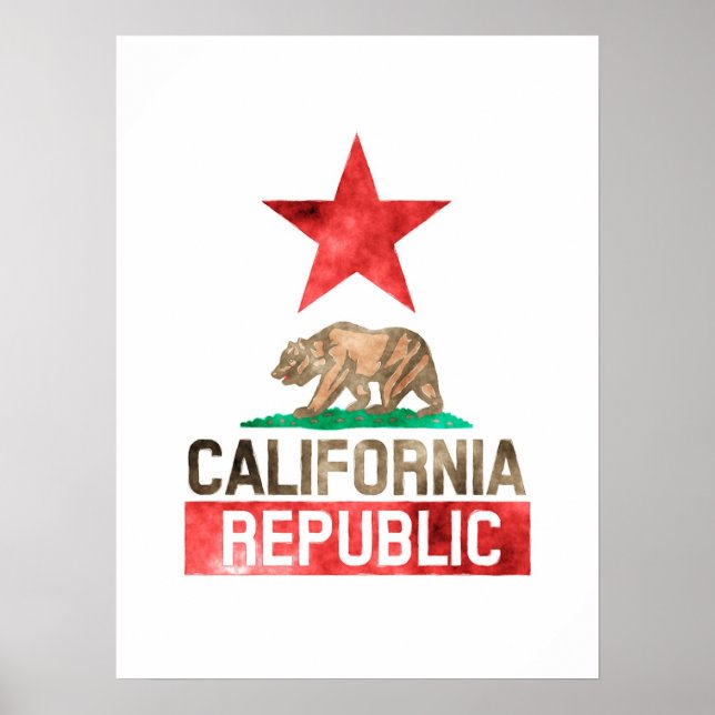 California Watercolor Poster (Vorne)