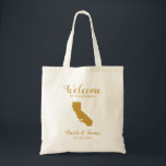 California Wedding Welcome Bag für Hotelgäste Tragetasche<br><div class="desc">Hochzeitswochenende Begrüßungsgeschenk-Tasche für Gäste aus der Stadt zu Ihrer Hochzeit,  mit Bild von Kalifornien. Fülle die Tasche mit deinen Lieblingsgoodies.</div>