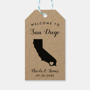 California Wedding Welcome Bag oder Box Tags Geschenkanhänger