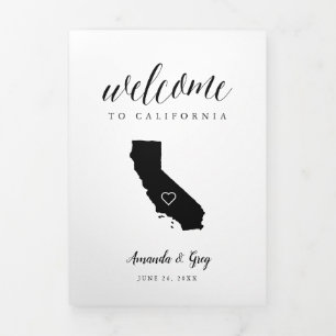California Wedding Welcome Letter & Itinerary Dreifach-gefaltete Programmkarte