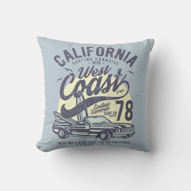 California West Coast Surfparadies Sommer Kissen (Vorderseite)