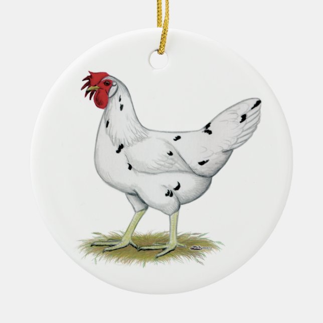California White Hen Keramikornament (Vorne)