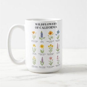 California Wildblumen - Botanische Aquarellfärbung Kaffeetasse