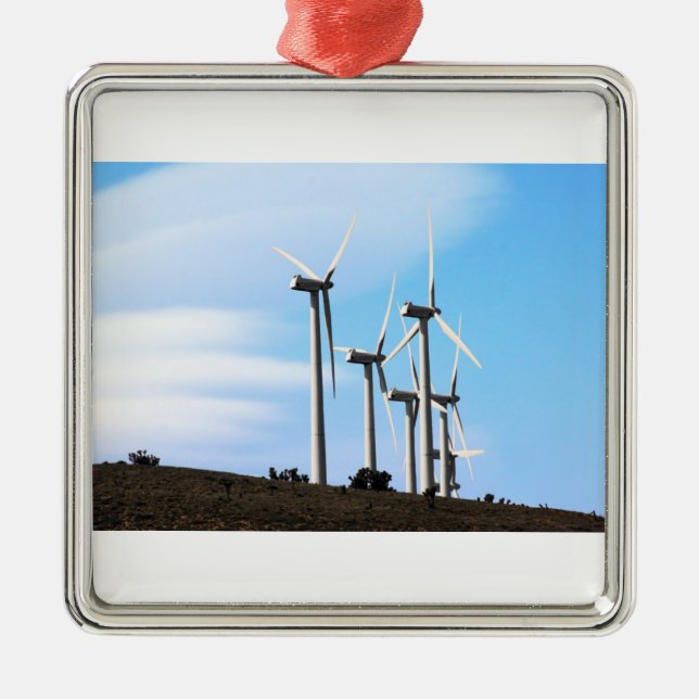 California Windmills Silbernes Ornament (Vorne)