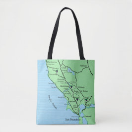 California Wine Country Map Tasche