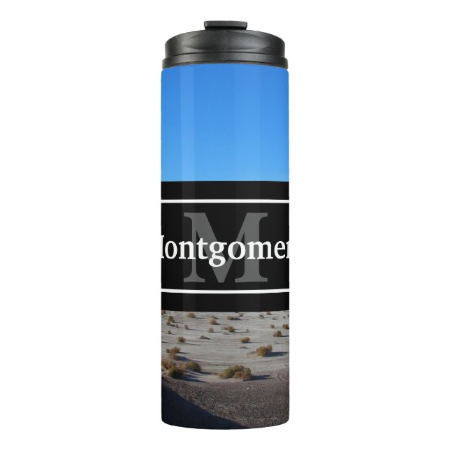 California Wüste Landschaft mit Namen und Monogram Thermosbecher (Vorderseite)