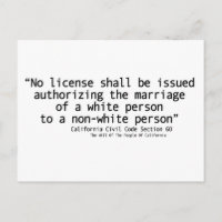 California Zivil Code Section 60 Postcard Front