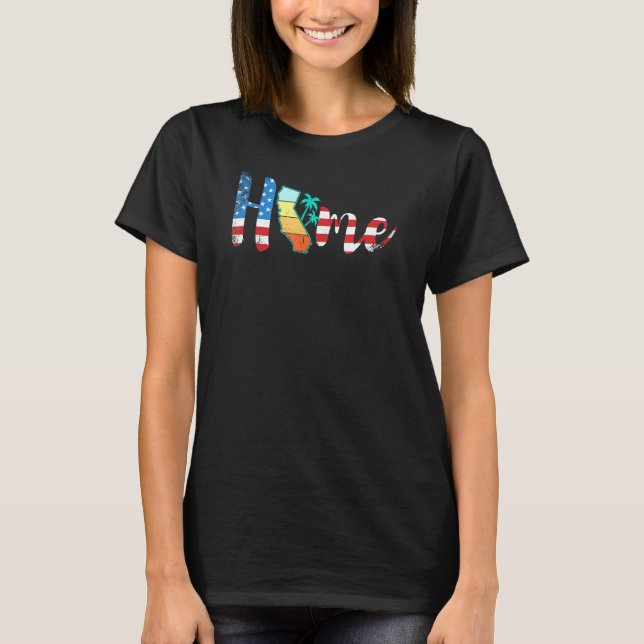 California Zuhause Staatsstolz Map Usa T-Shirt (Vorderseite)
