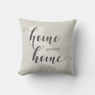 California - Zuhause Sweet Zuhause burlap look Kissen