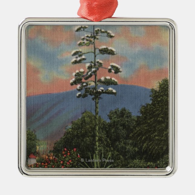 CaliforniaCentury Pflanze in der Blüte Ornament Aus Metall (Vorne)