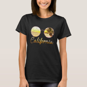 Californian Beach Summer Ca Sonnenbrille Sunset Ca T-Shirt