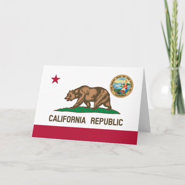Californian Flag & Seal, Flag of California Karte (Vorderseite)