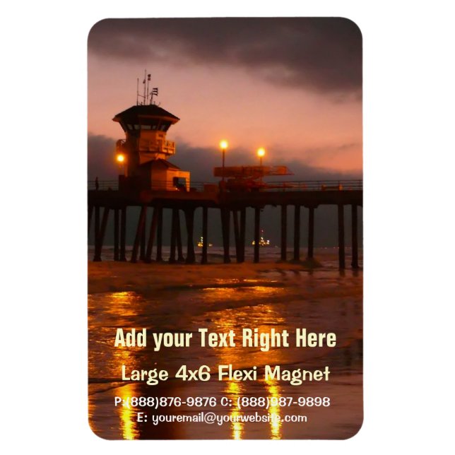 Californian Sunset - Huntington Beach Pier Magnet (Vertikal)