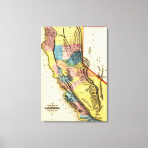 CaliforniaPanoramic Karte Leinwanddruck