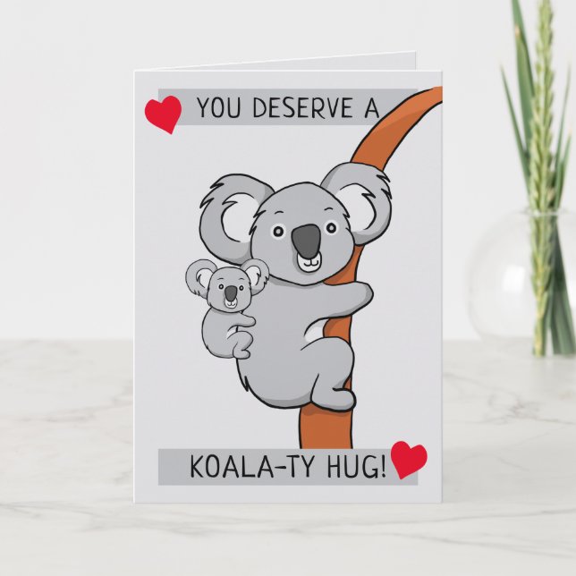 Câlin de koala mignon - Carte de vœux (Devant)