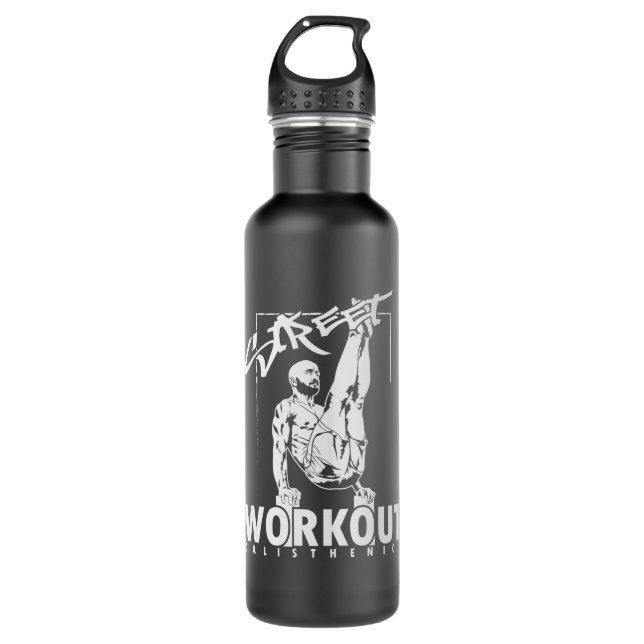 Calisthenics "Street Workout" Muskeltraining Edelstahlflasche (Vorderseite)
