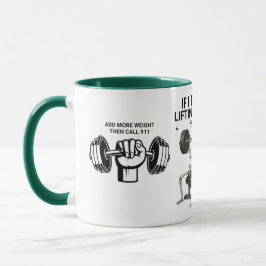 Call 911 Skeleton Weightlifting Gym Coffee Mug Tasse