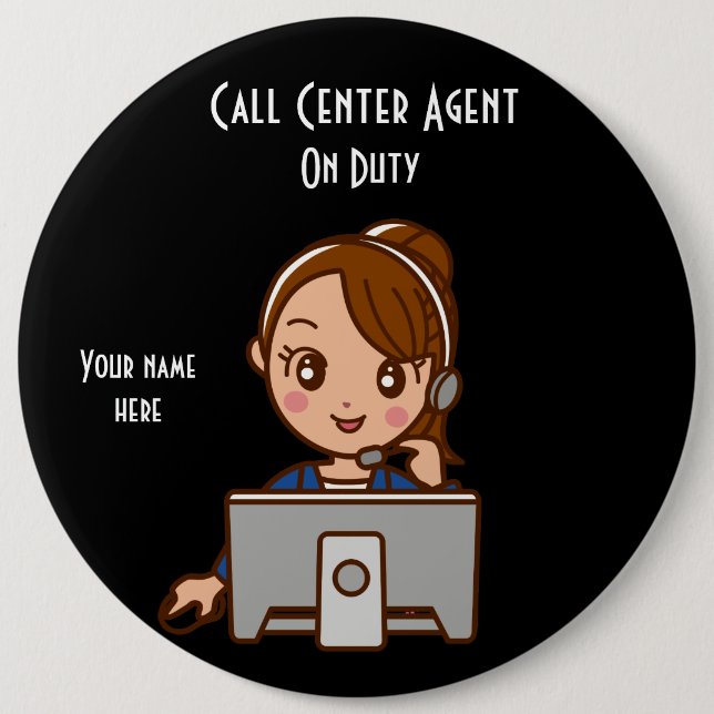 Call Center Agent 2 für den Zoll 12, Runder Button (Vorderseite)