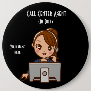 Call Center Agent 2 für den Zoll 12, Runder Button