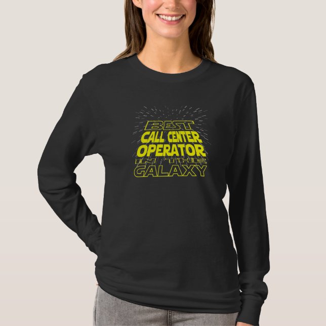 Call Center Operator Cool Galaxy Job T-Shirt (Vorderseite)