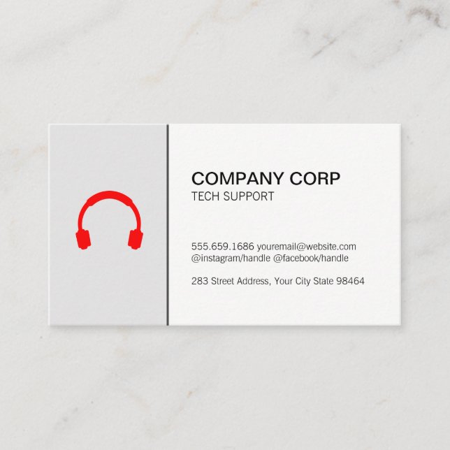 Call Center Tech Support Telefonservice Terminkarte (Vorderseite)