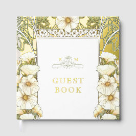 Call Lily Gold Wedding Art Nouveau Gästebuch