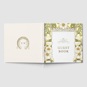 Call Lily Gold Wedding Art Nouveau Gästebuch