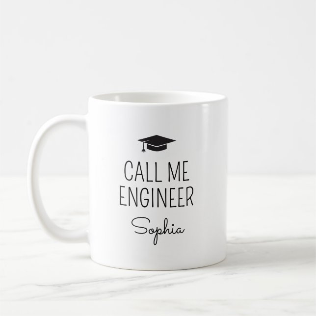 Call Me Engineer Personalized Name Kaffeetasse (Links)