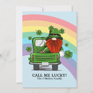 Call Me Lucky Irish Gnome St Patricks Day Feiertagskarte