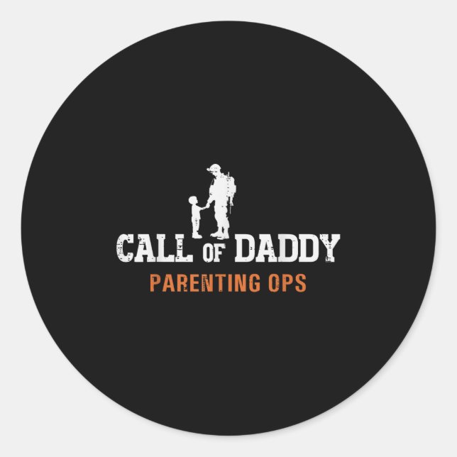 Call Of Daddy Parenting Ops Fun Fathers Day Dad Pa Runder Aufkleber (Vorderseite)