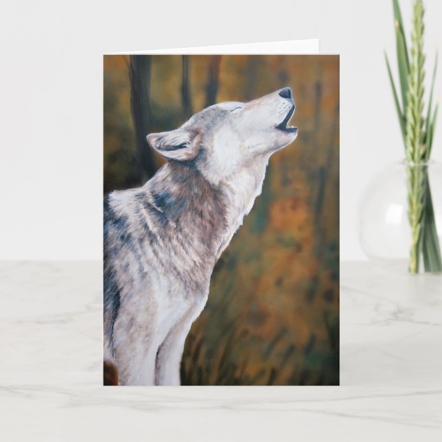 "Call of the Wild" Wolf Carte pour notes d'art (Devant)