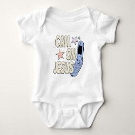 Call on Jesus – Retro Faith Design Baby Strampler