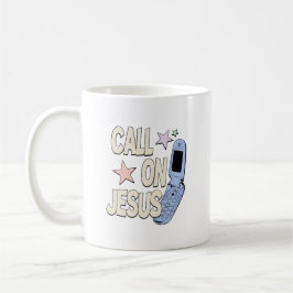 Call on Jesus – Retro Faith Design Kaffeetasse