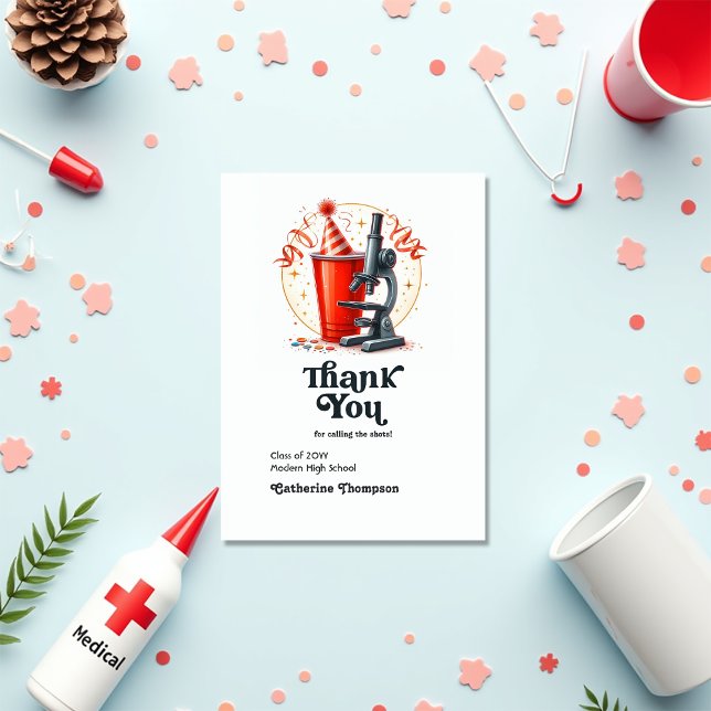 "Call the Shots" Funny Nurse Abschluss Foto Dankeskarte ("Call the Shots" Funny Nurse Graduation Photo Thank You Card)