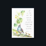 Call to Me Scripture Inspiration California Quail  Leinwanddruck<br><div class="desc">Call to Me Scripture Inspiration California Quail  original watercolor bird art with comforting and inspirational bible quote Jerimiah 33:3</div>