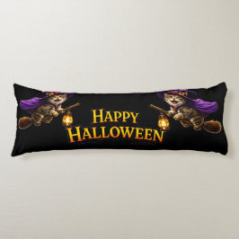 Call twin witch kittens whimsical happy Halloween  Seitenschläferkissen