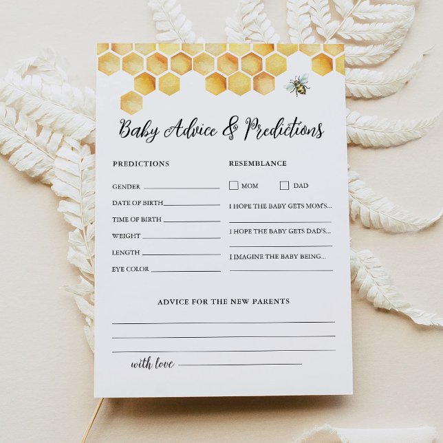 CALLA Baby Shower Ratschläge und Vorhersagen Karte (Von Creator hochgeladen)