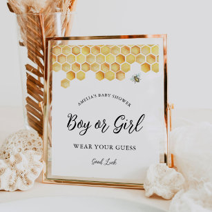 CALLA Bee Boy or Girl Gender Game Sign Poster