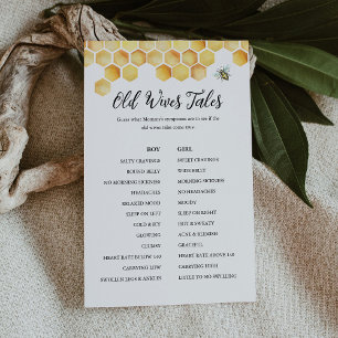 CALLA Bee Old Wives Tales Baby shower Carte de jeu