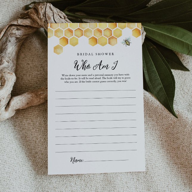 CALLA Bee Qui Suis Je Fête des mariées Carte Jeu (Créateur téléchargé)
