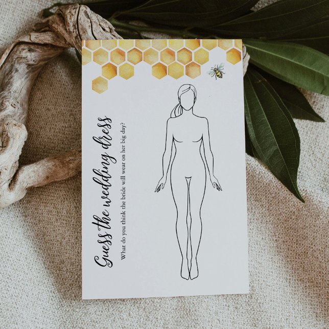 CALLA Bees Guess The Dress Brautparty Game Card (Von Creator hochgeladen)
