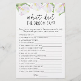 Calla Blume - Was hat der Bräutigam zu Brautspiel 