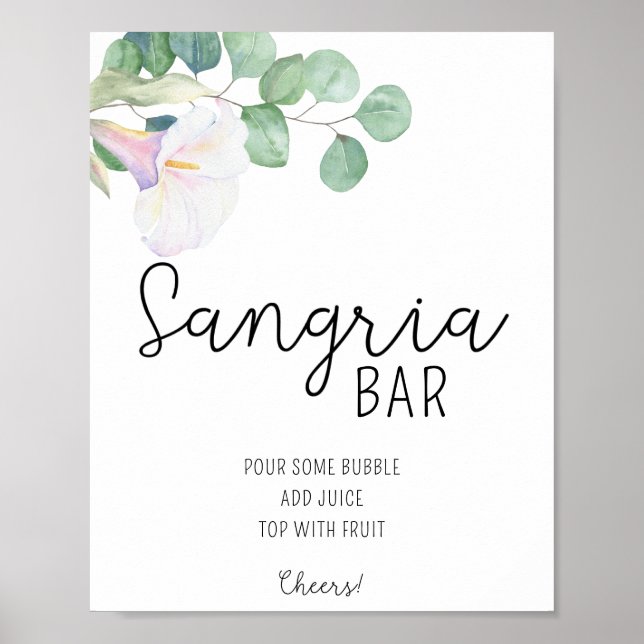 Calla et eucalyptus - affiche du bar Sangria (Devant)