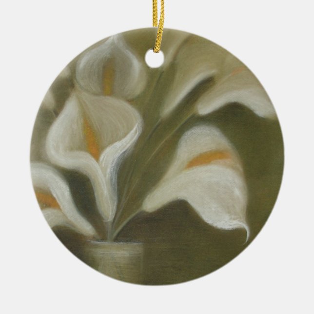 Calla geschnitten Blume in einem vase künstlerisch Keramik Ornament (Vorne)