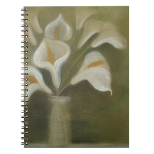 Calla geschnitten Blume in einem vase künstlerisch Notizblock